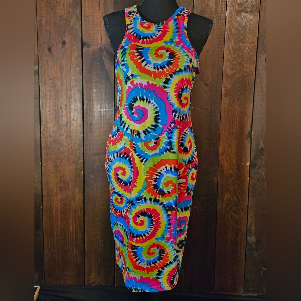 Love Blue and Yellow Sheath Midi Dress